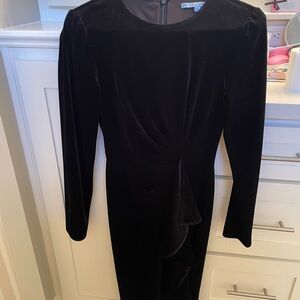 Antonio Melani Black Velvet Dress with Ruffle